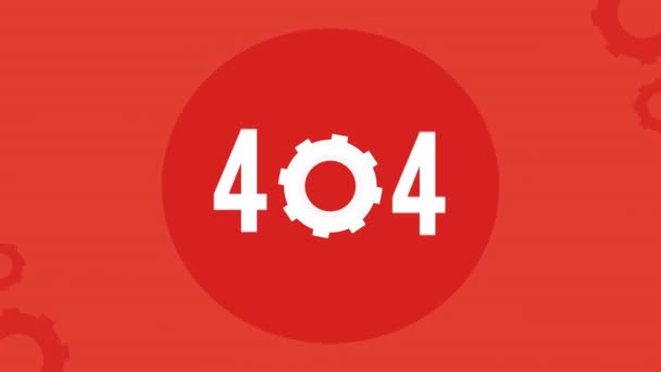 404 Connectivity Error Gear Animation Video Animated — Stok video