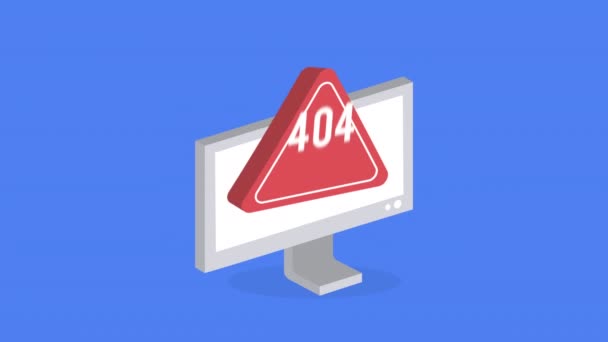 Помилка Підключення 404 Настільній Анімації Анімоване Відео — стокове відео
