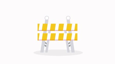 traffic road barricade signal animation ,4k video animated