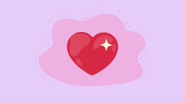 red heart love symbol animation ,4k video animated