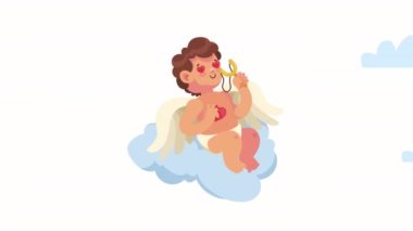 cupid angel with slingshot animation ,4k video animated