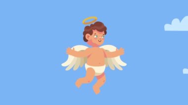 cupid angel flying character animation ,4k video animated