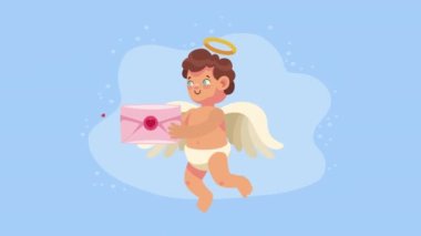 cupid angel flying character animation ,4k video animated