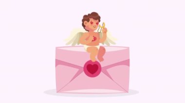 cupid angel with slingshot animation ,4k video animated