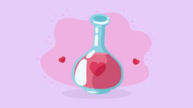 hearts love in magic potion ,4k video animated