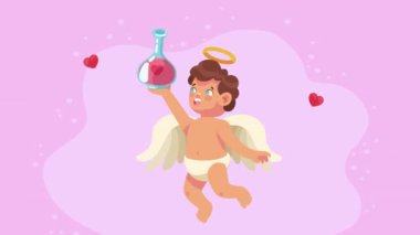 cupid angel with magic potion animation ,4k video animated