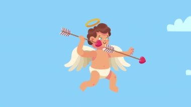 cupid angel with arrow animation ,4k video animated