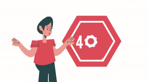 Погрешность Подключения 404 Сигнале Дорожного Движения Видео Анимировано — стоковое видео