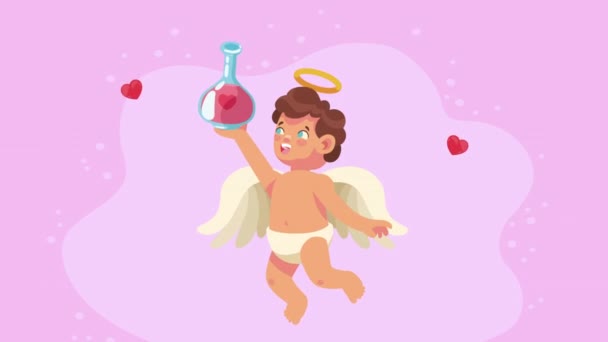 Cupid Angel Magic Potion Animation Video Animated — Vídeo de Stock