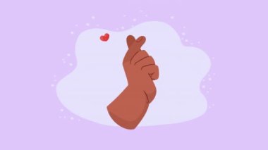 hand with hearts love animation , 4k video animated , 4k video animated