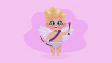 blond cupid angel character animation , 4k video animated , 4k video animated