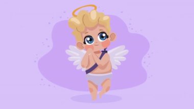 blond cupid angel character animation , 4k video animated