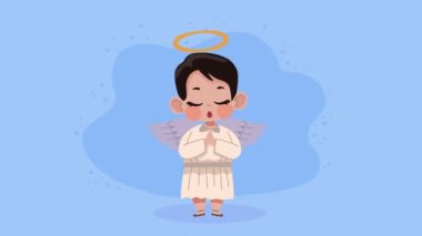cupid angel praying character animation , 4k video animated