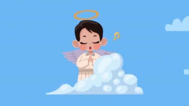 cupid angel praying character animation , 4k video animated , 4k video animated
