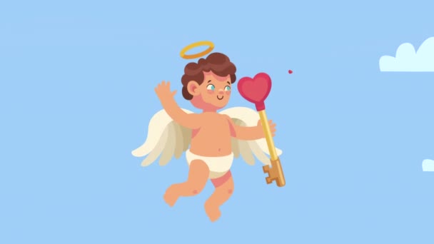 Cupid Angel Flying Character Animation Video Animated — Stok Video