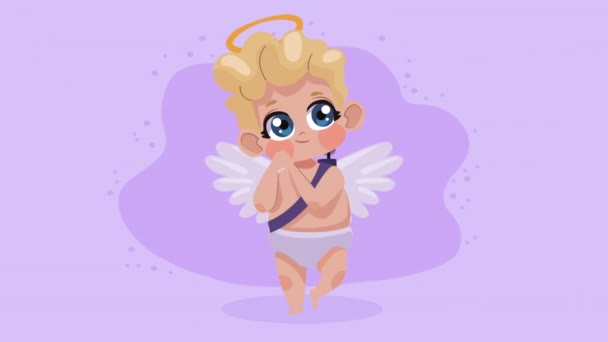 Blond Cupid Angel Character Animation Video Animated — Stock Video