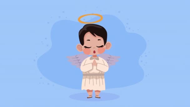 Cupid Angel Praying Character Animation Video Animated — Vídeos de Stock