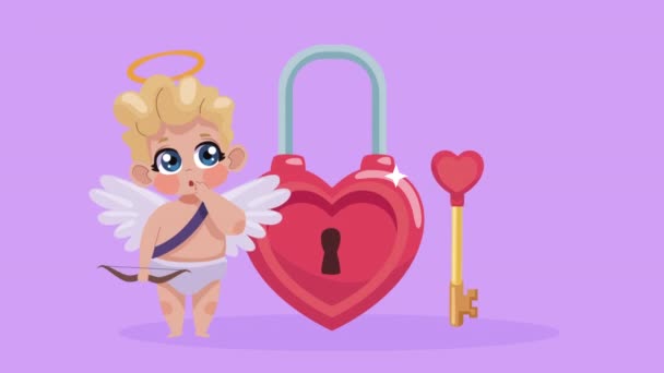 Blond Cupid Angel Character Animation Video Animated — Stock videók
