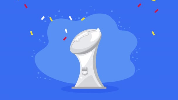 American Football Trophy Award Animation Video Animated — Video Stock