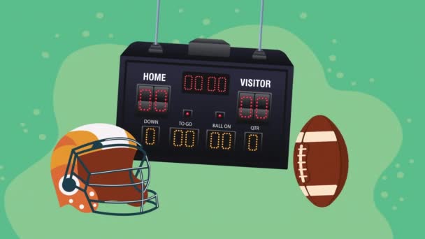 American Football Balloon Helmet Video Animated — Vídeos de Stock