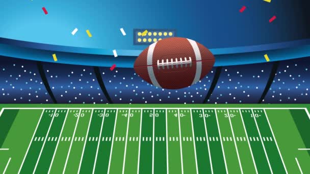 American Football Balloon Stadium Video Animated — Vídeos de Stock