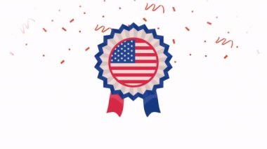 usa flag in medal patriotic animation ,4k video animated