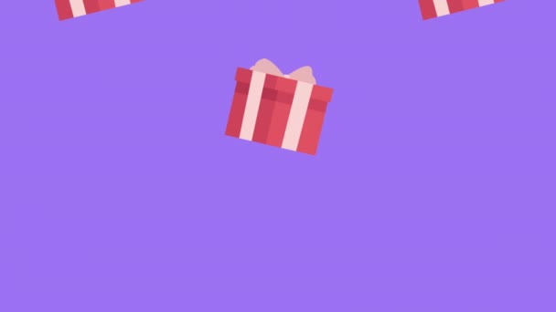 Red Gifts Boxes Presents Pattern Video Animated — Stock Video