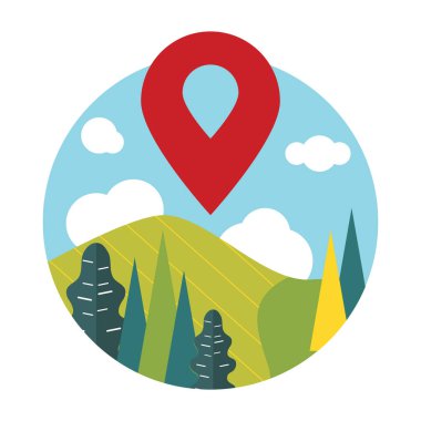 pin location in landscape icon