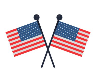 usa flags crossed patriotic icon