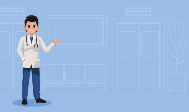 Erkek doktor stetoskop ile ayakta