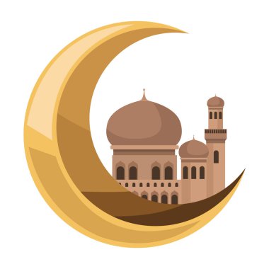 Hilal ay simgesindeki Müslüman camii