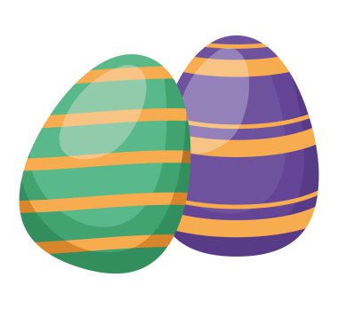 easter eggs painted pair decoration