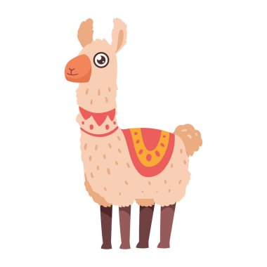 perubian llama standing animal character