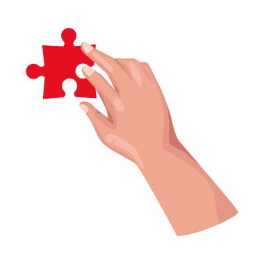 hand playing with puzzle piece