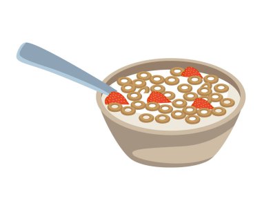 Kahvaltıda sütlü mısır gevreği.