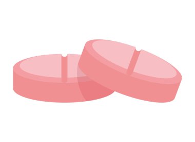 pink two pills medical icon