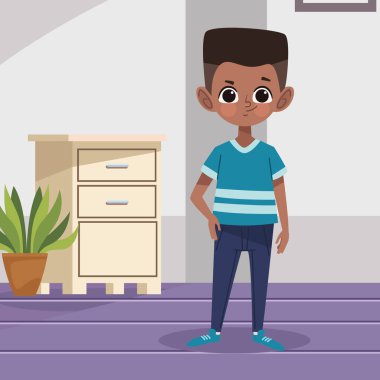 afro küçük çocuk karakteri