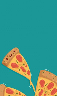 italian pizza portions kawaii characters