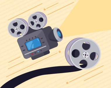 cinema reel with camera icons