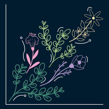 flowers garden drawing in poster