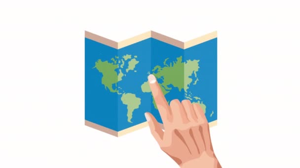 World Planet Paper Map Animation Video Animated — Vídeo de Stock
