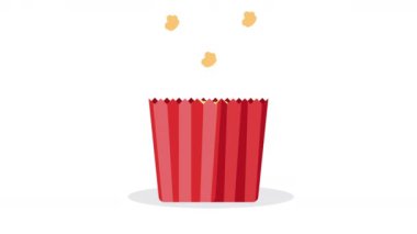 cinema pop corn food animation ,4k video animated