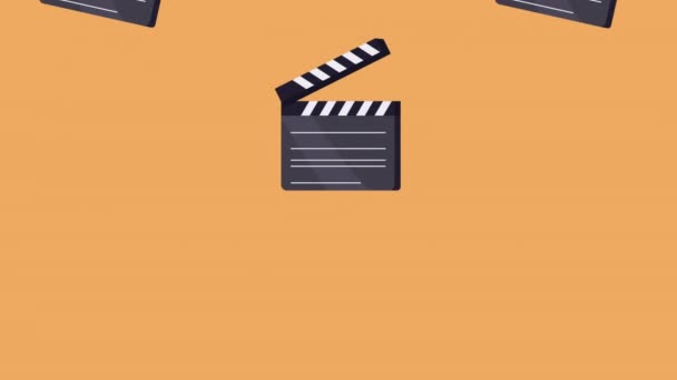 Movie Cinema Clappper Boards Pattern Animation Video Animated — Wideo stockowe