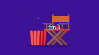 Yönetmen film ahşap sandalye animasyonu, 4k video animasyonu