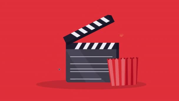 Movie Cinema Clappper Board Animation Video Animated — 비디오