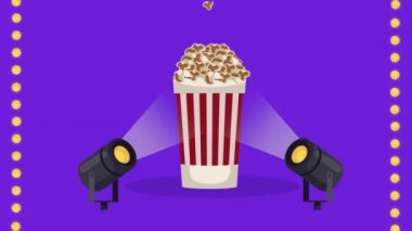 cinema pop corn food animation ,4k video animated