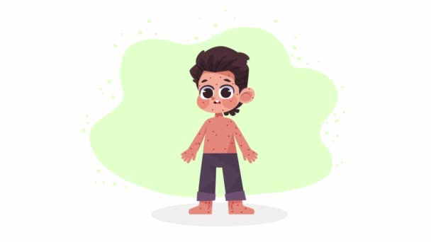 Little Boy Sick Character Animation Video Animated — 图库视频影像