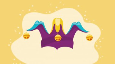 Joker şapkası komik aksesuar animasyonu, 4k video animasyonu