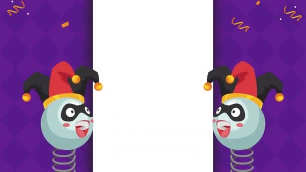 Коробки Сюрпризы Анимацией Джокеров Видео Анимированных — стоковое видео