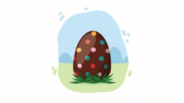 Frühling Gepunktete Eier Bemalt Animation Video Animiert — Stockvideo